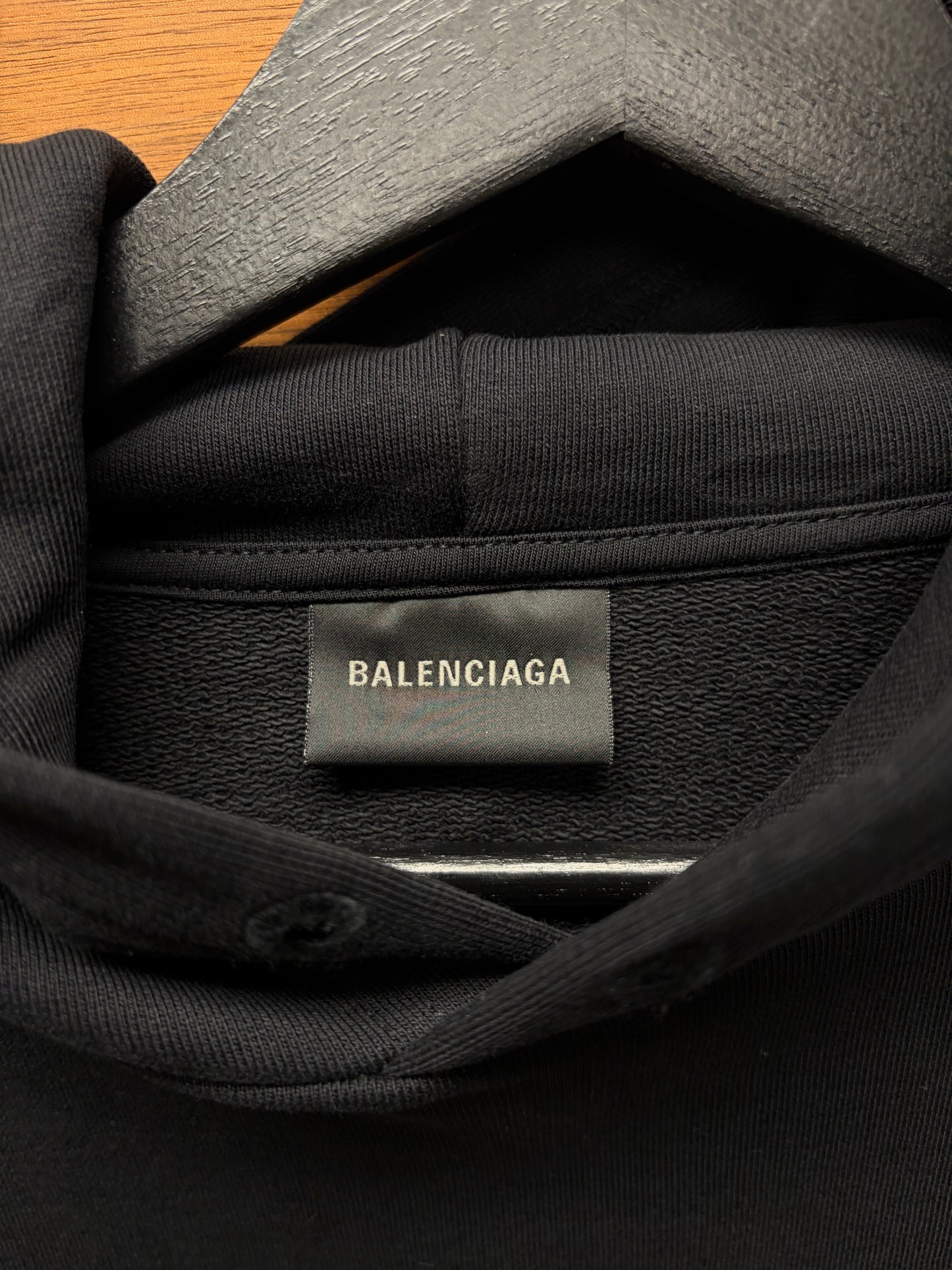AW2023 Balenciaga ‘Mudshow’ Black ‘Gaffer Tape’ Pullover Hoodie