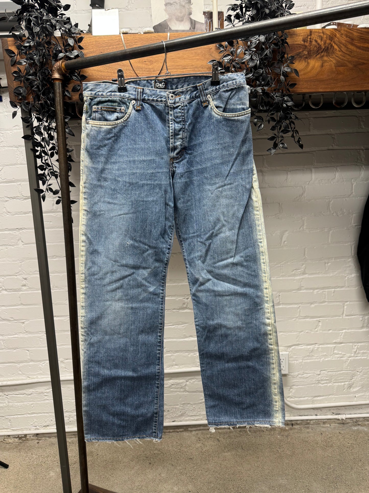 2000s Dolce & Gabbana ‘M’ Chenille Patch Bootcut Denim