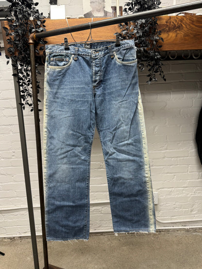 2000s Dolce & Gabbana ‘M’ Chenille Patch Bootcut Denim