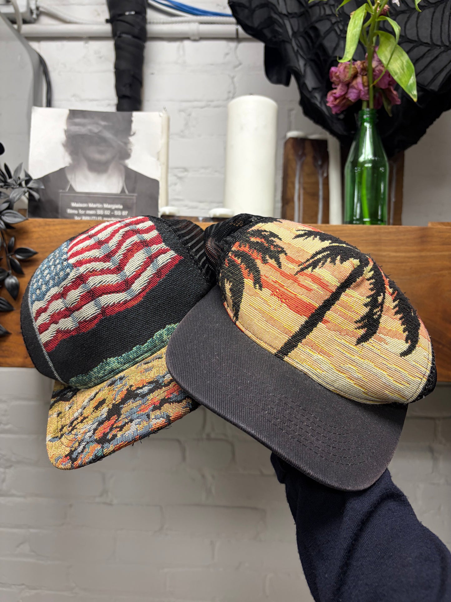 SS2016 Saint Laurent by Hedi Slimane ‘Moon Landing’ American Flag Trucker Hat