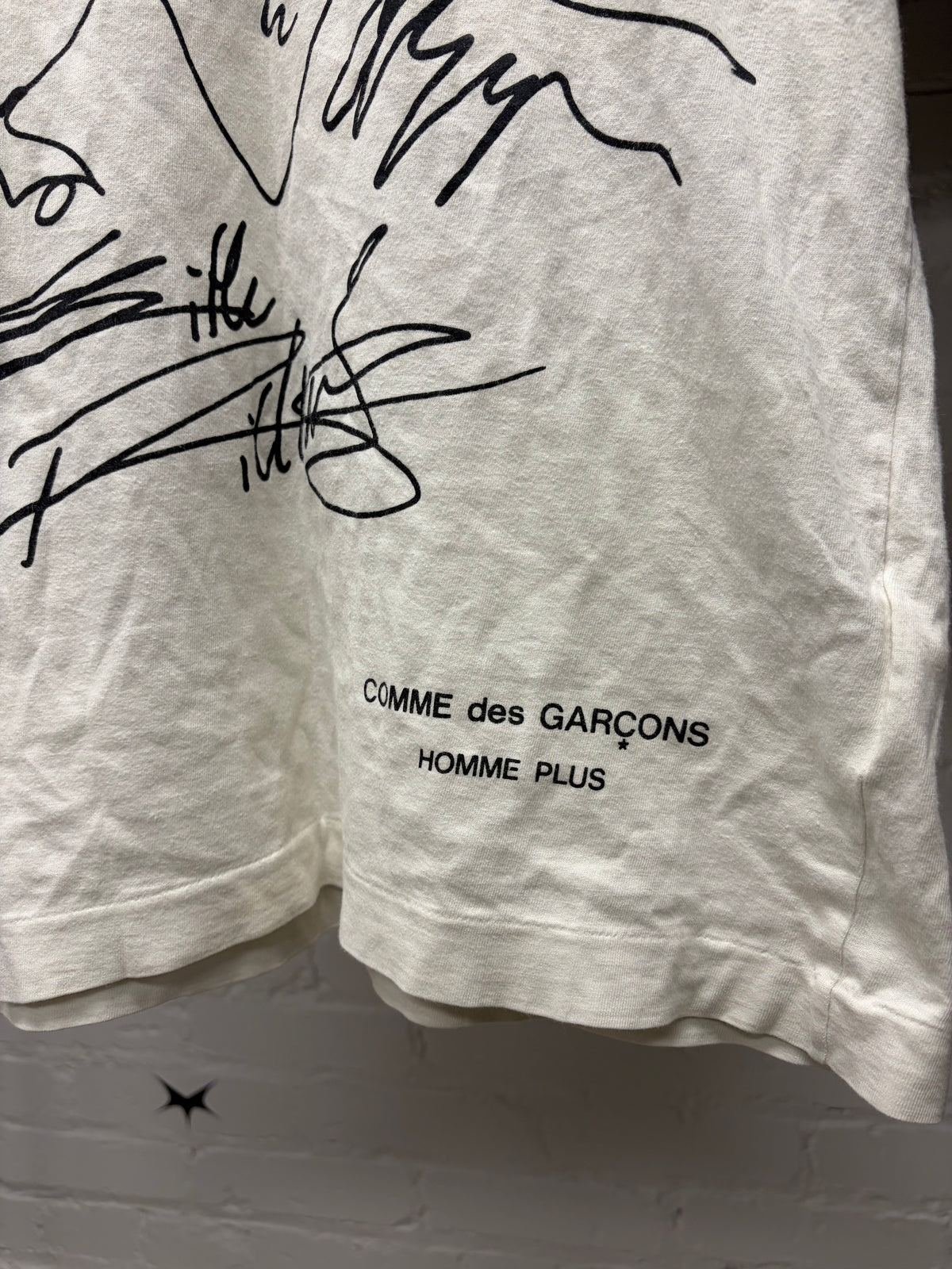 SS2005 Comme Des Garçons Homme Plus x Rolling Stones ‘Autograph’ White Graphic T-Shirt
