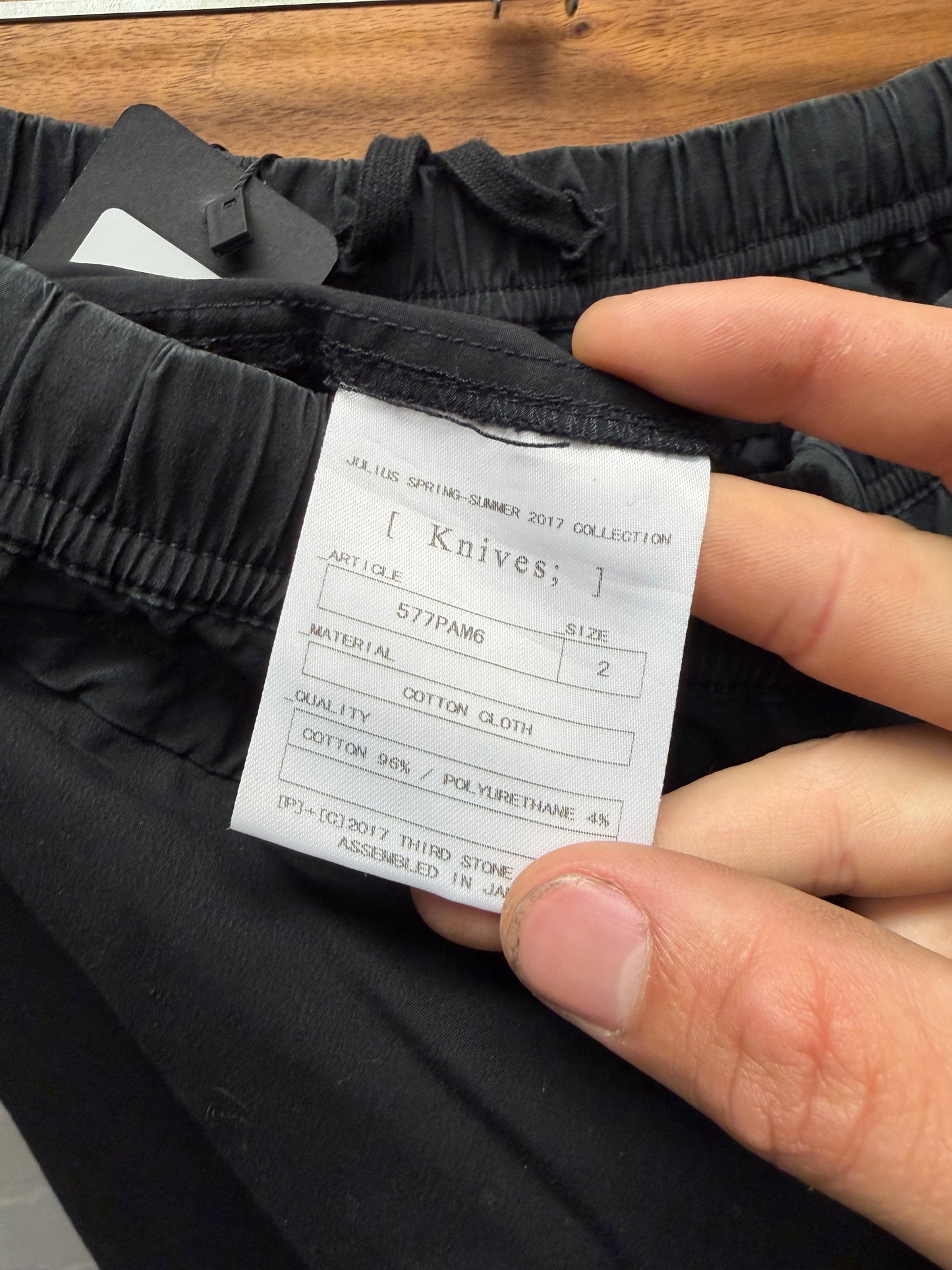 SS2017 Julius Layered Black Skirted Cotton Shorts