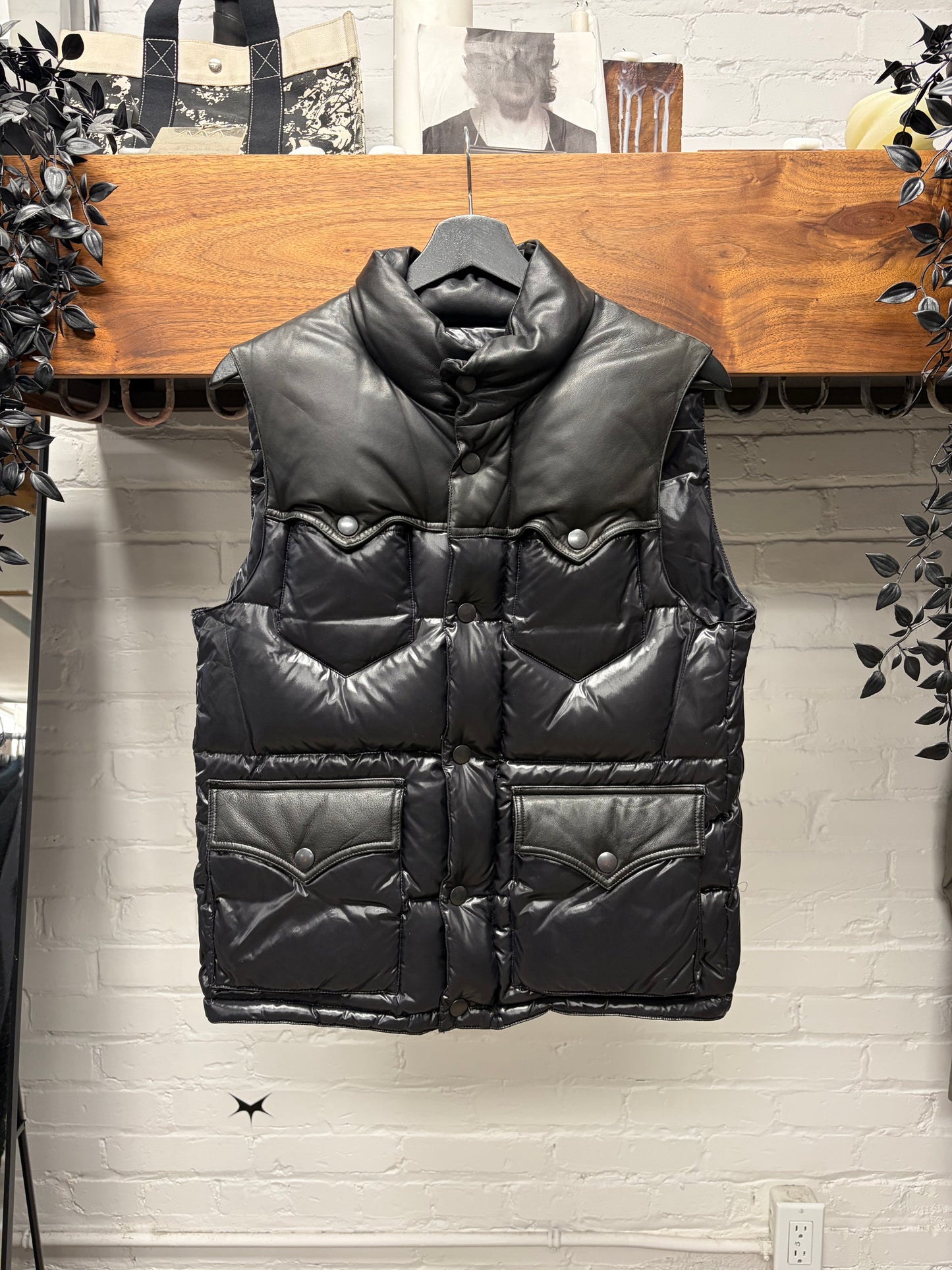 AW2007 Number (N)ine ‘Love God Murder’ Leather/Down Fill Vest