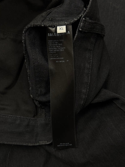 2021 Balenciaga ‘Skater’ Black Wide Leg Denim