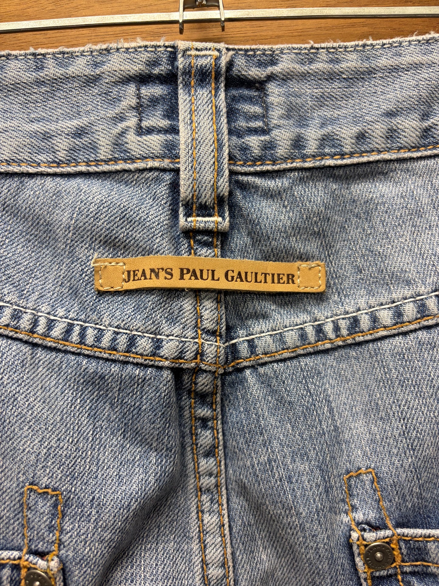Vintage Jean Paul Gaultier ‘Floral Embroidery’ Light Wash Blue Straight Cut Denim