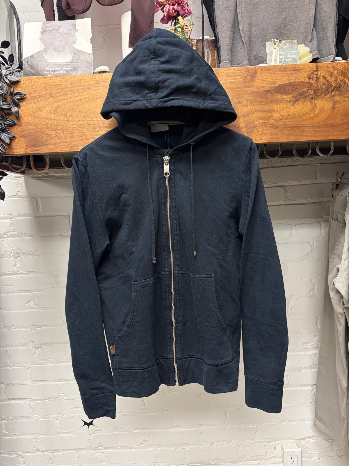 Dior Homme Cotton Zip-Up Hoodie with Silver Finished Hardware