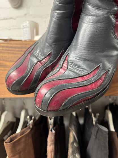 AW2007 Maison Martin Margiela ‘Flame’ Cuban Heel Leather Boots