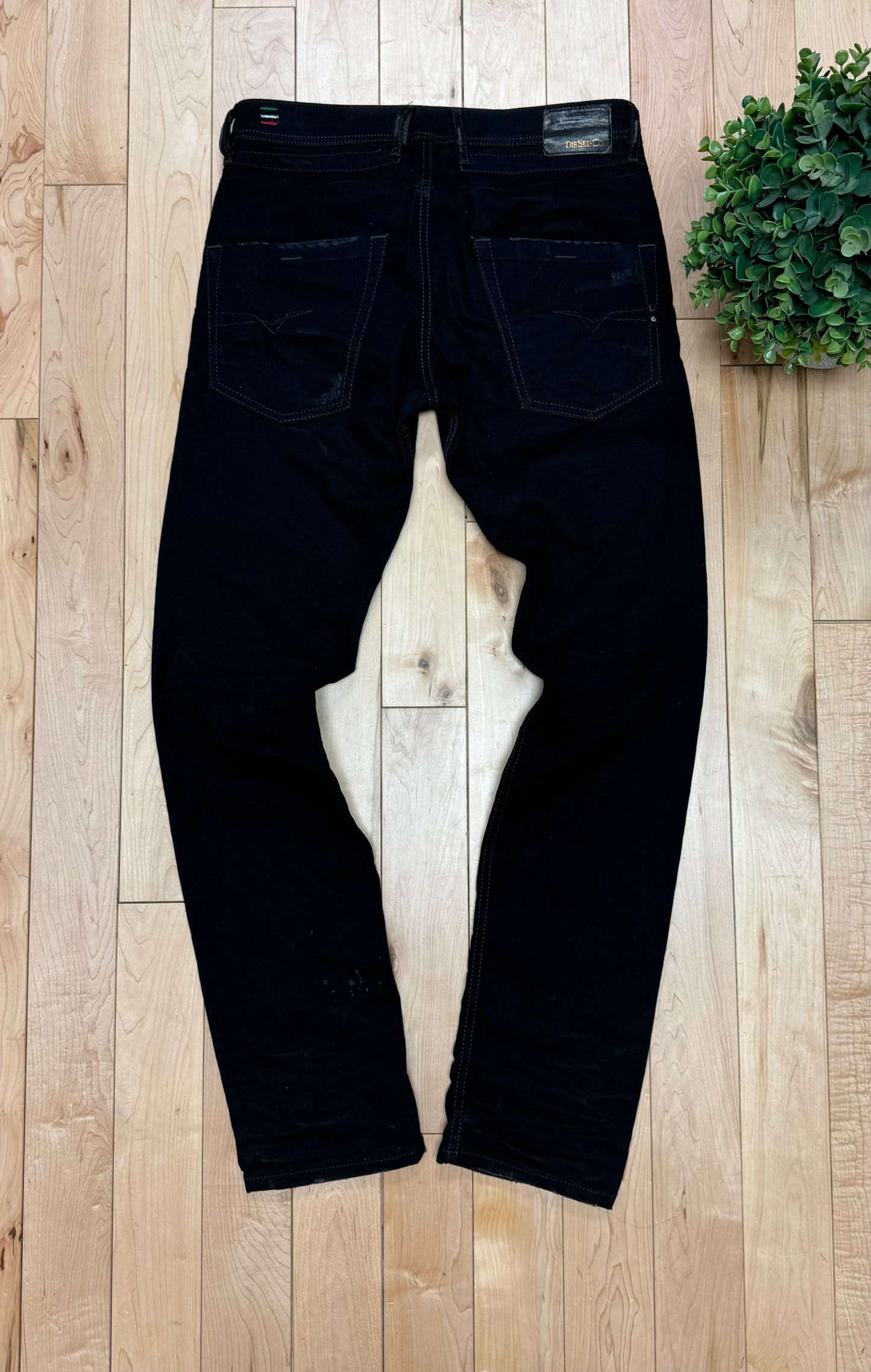 Diesel Black Distressed Slim/Skinny Cut Denim