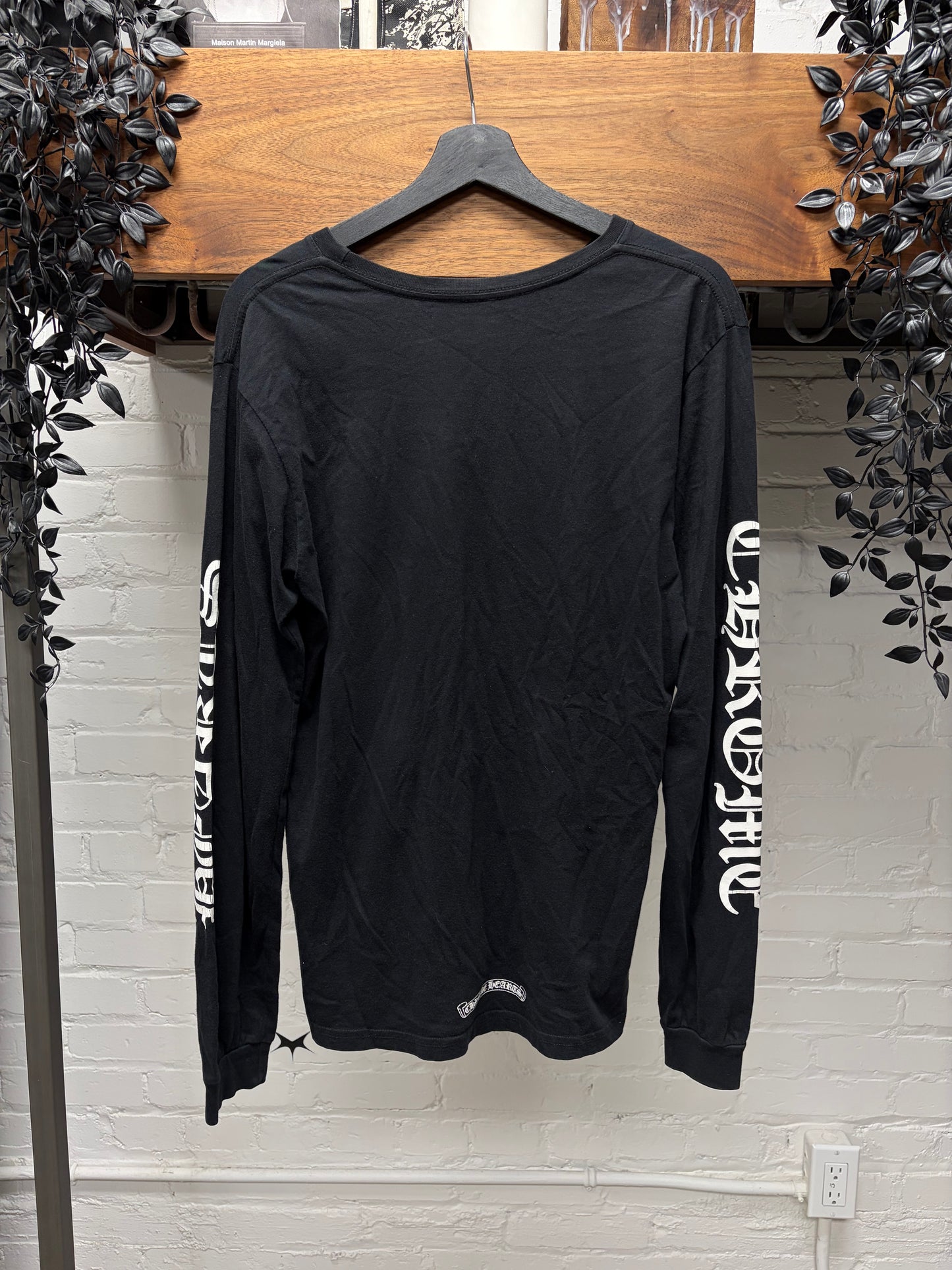 Chrome Hearts ‘Scroll Logo’ Black/White Long Sleeve Shirt