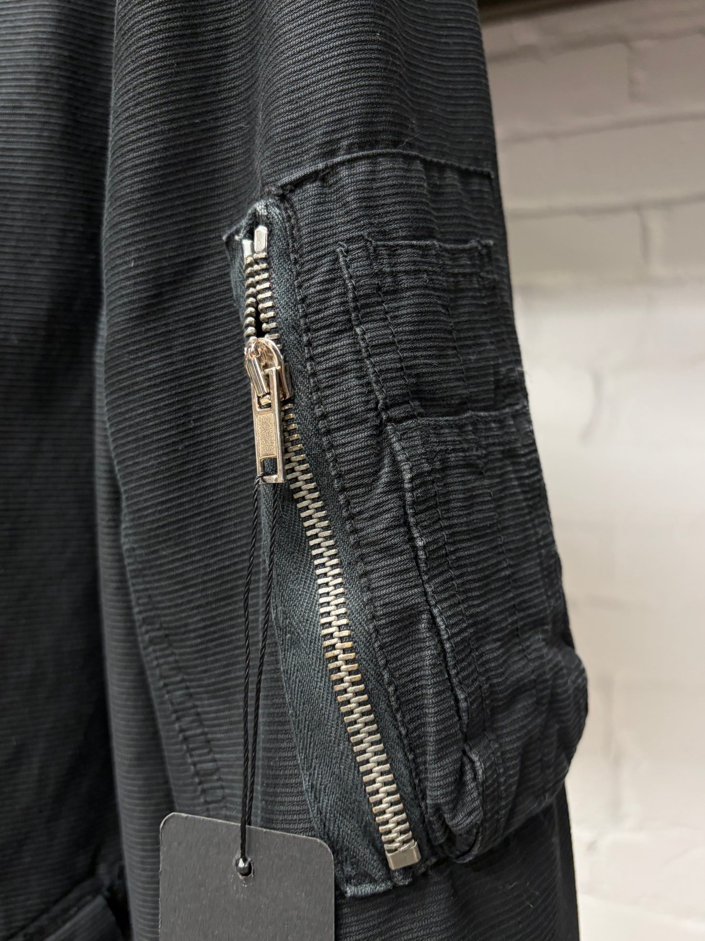 Early 2000s Rick Owens DRKDHDW Black Corduroy MA-1 Bomber Jacket