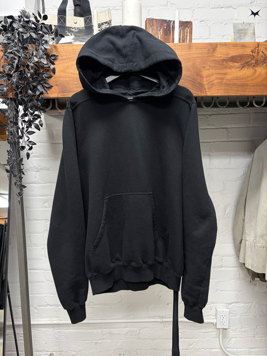 Rick Owens ‘Granville’ Black Reverse Drawstring Hoodie