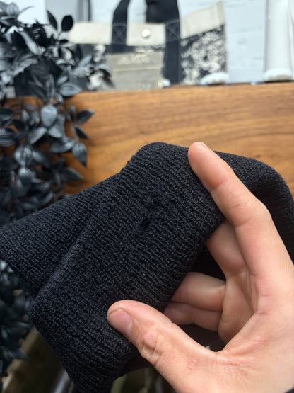 Chrome Hearts Horseshoe/Plus Cross Ribbed Black Beanie