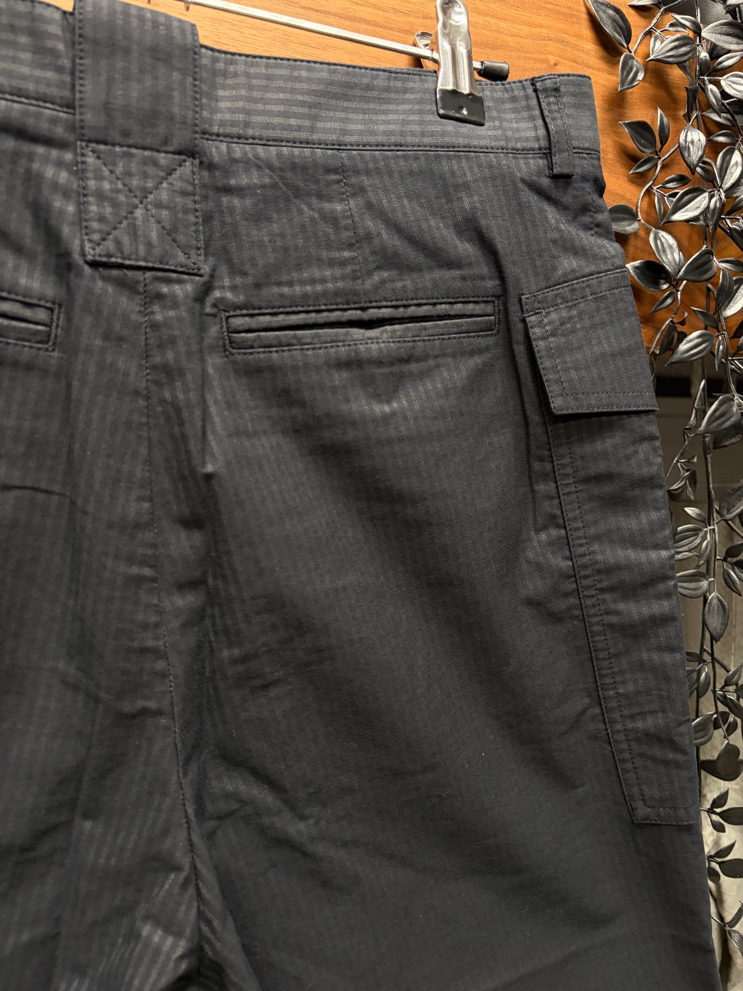 SS2008 Dior Homme Pinstripe Black Wide Leg Cargo Trouser Shorts