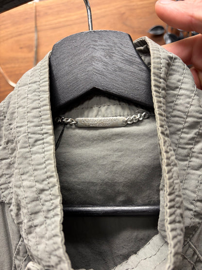 2000s Dolce & Gabbana Faded Grey Military Flight Jacket