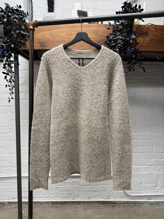 AW2012 Rick Owens ‘Mountain’ Felted Cream Wool Knit Sweater