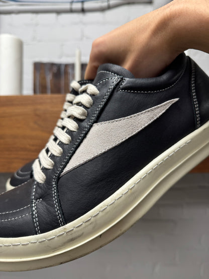 Rick Owens ‘Mainline’ Black Leather ‘Vans’ Low Top Sneakers