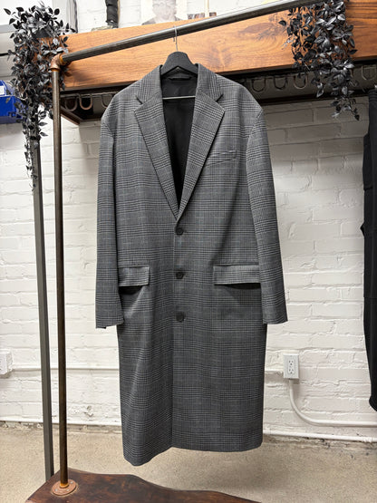 2020 Balenciaga ‘Houndstooth’ Grey Full Length Long Coat