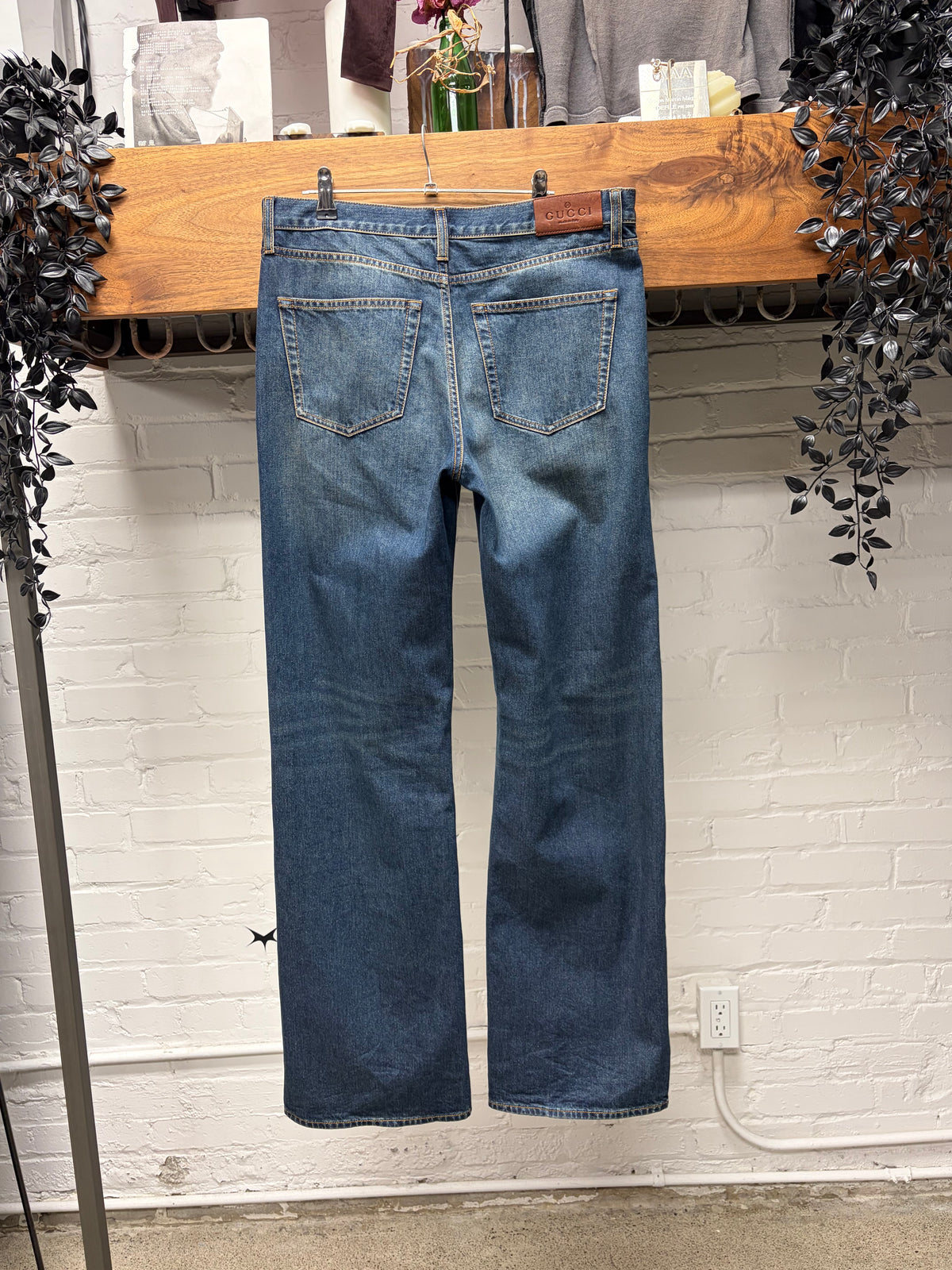 Gucci by Demna Gvasalia ‘Horsebit’ Raw Blue Flared Leg Denim