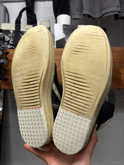 Rick Owens ‘Geobasket’ Black/Milk Leather High Top Sneakers