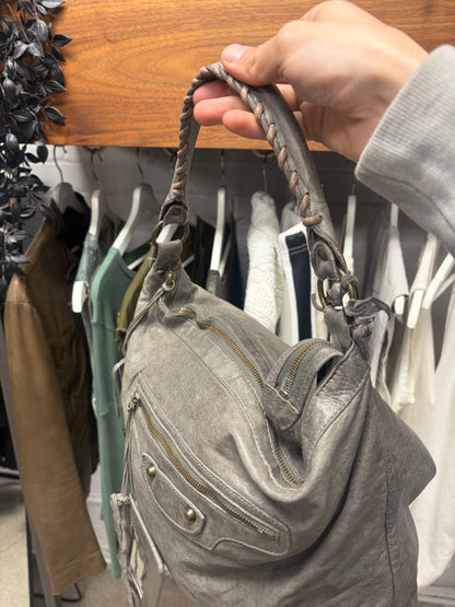 Balenciaga Taupe Brown Leather ‘Hobo’ Shoulder Bag