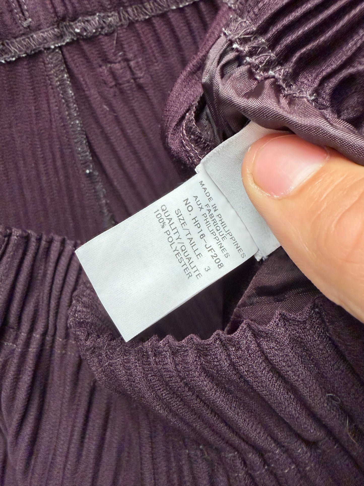 Issey Miyake Homme Plisse Pleated Burgundy Wide Leg Pants