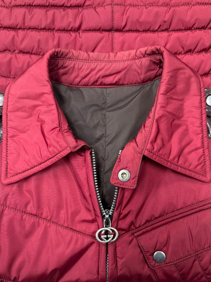 AW1997 Gucci by Tom Ford Red Down Filled Biker Jacket