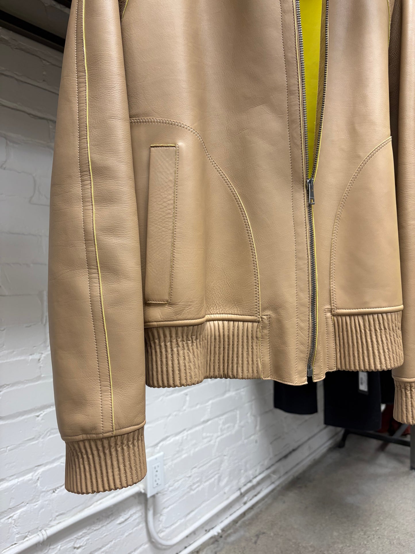 SS2014 Gucci Lambskin Leather ‘Scuba’ Hooded Jacket