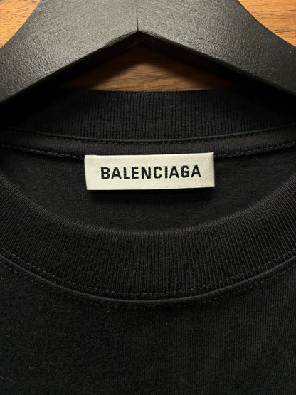 2020 Balenciaga ‘Simple Logo’ Black Oversized T-Shirt