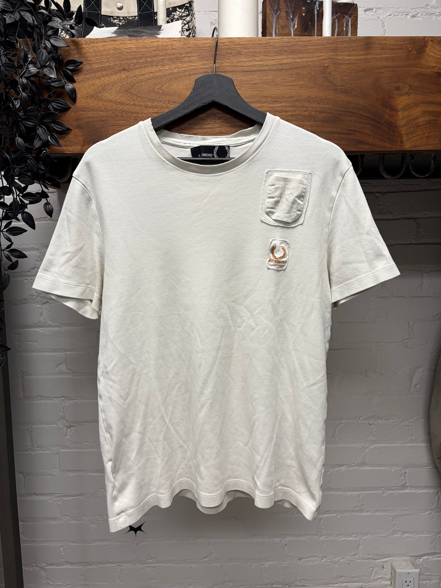 Raf Simons x Fred Perry Patch Logo White T-Shirt