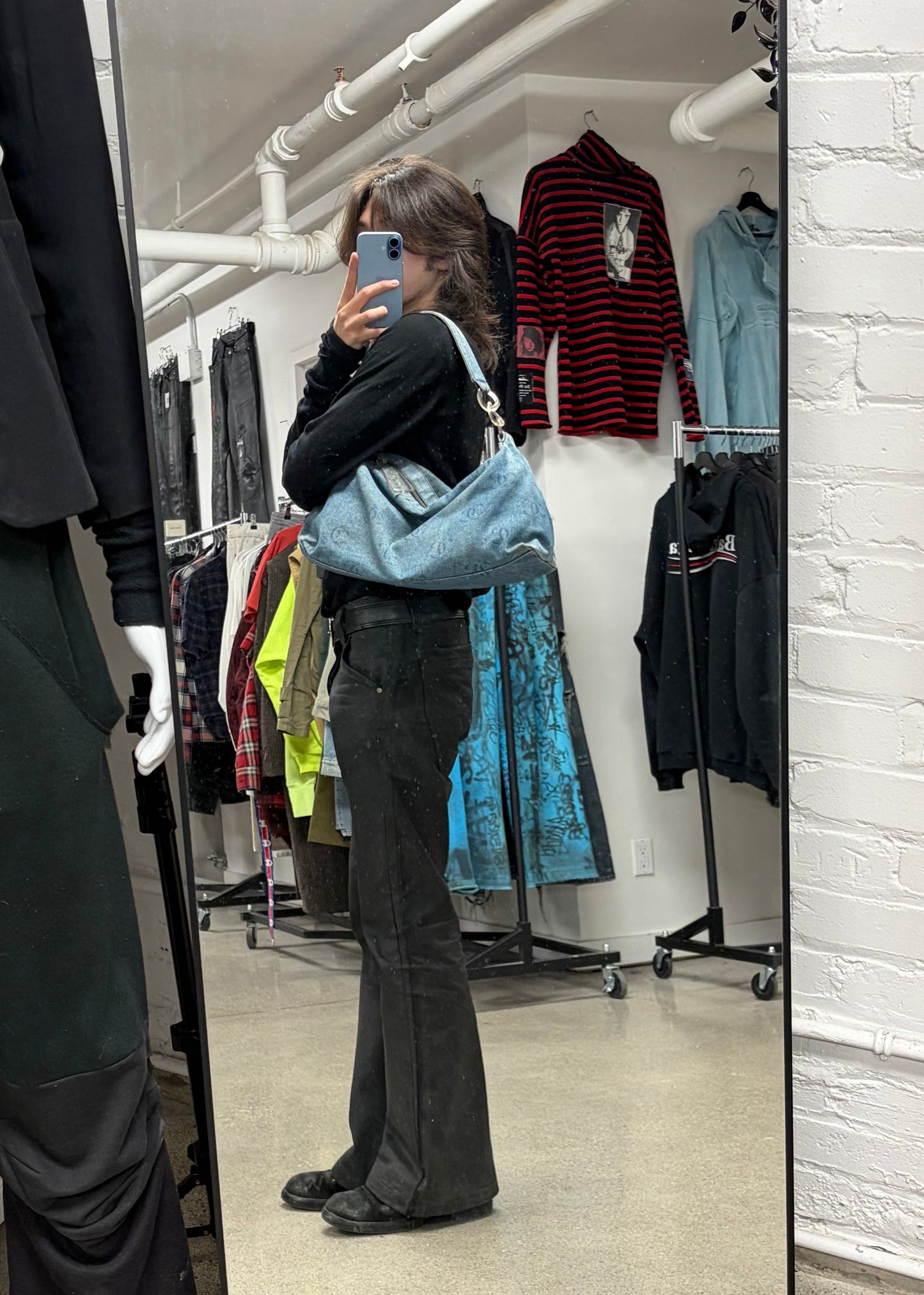 2002 Chanel ‘Cruise’ Denim CC Interlock Monogram Hobo Bag