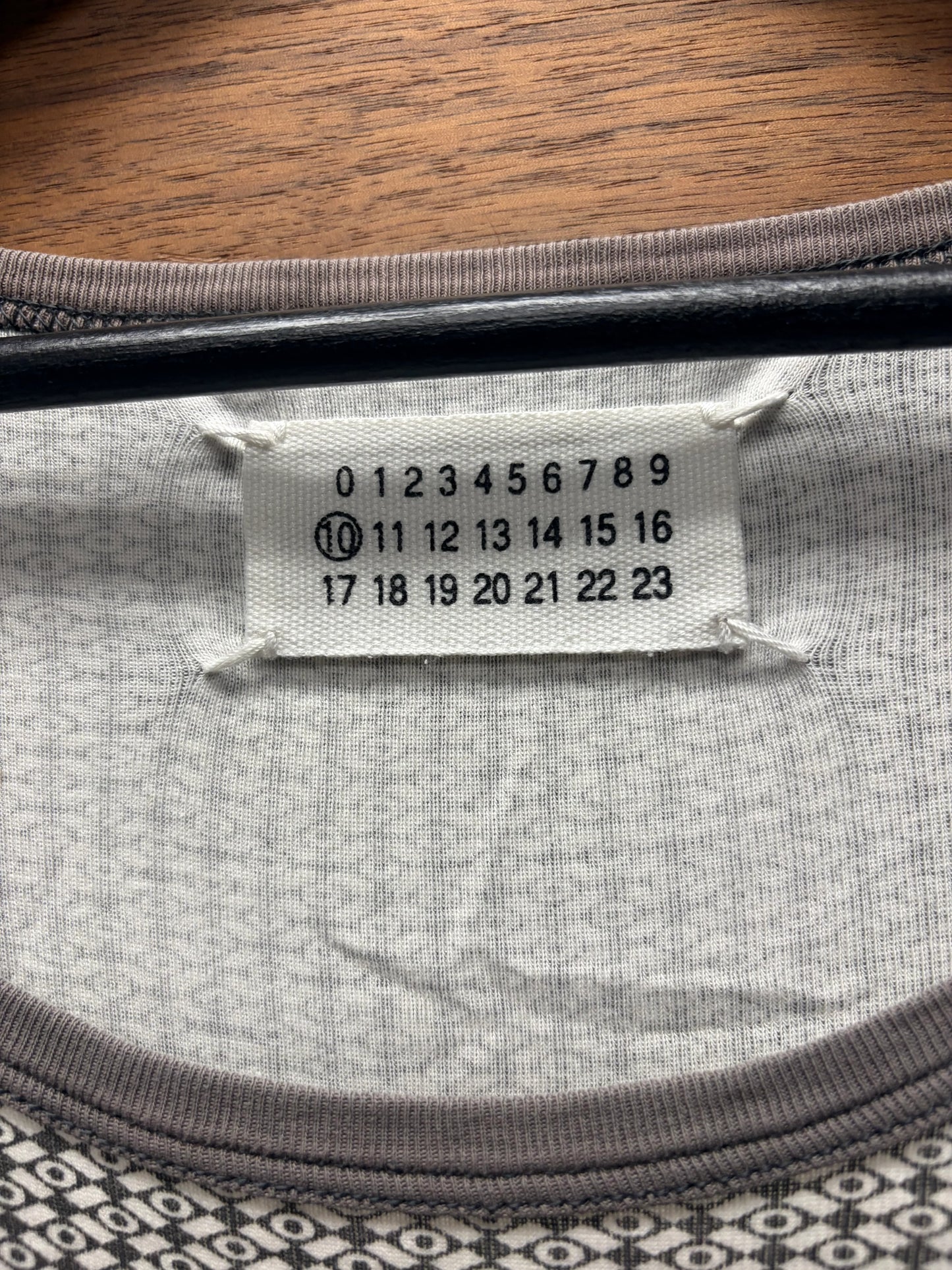 Maison Martin Margiela ‘Diamond Print’ Pocket Grey Cotton T-Shirt