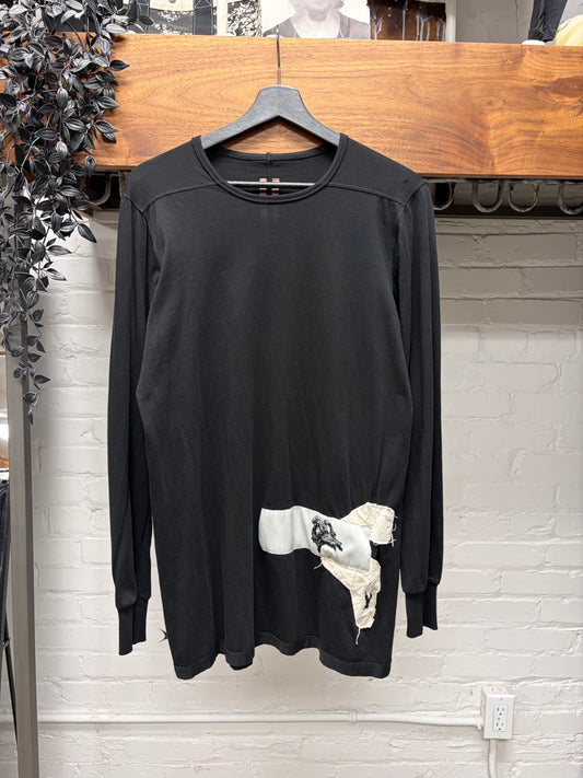 Rick Owens DRKSDHW Patch Black Long Sleeve Shirt