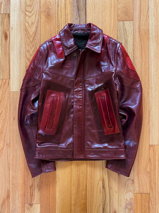 AW2008 Artisanal Maison Margiela Red Panel Leather Jacket