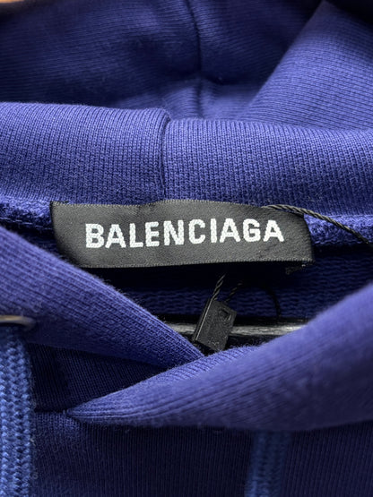 2020 Balenciaga ‘Campaign Logo’ Blue Pullover Sweatshirt