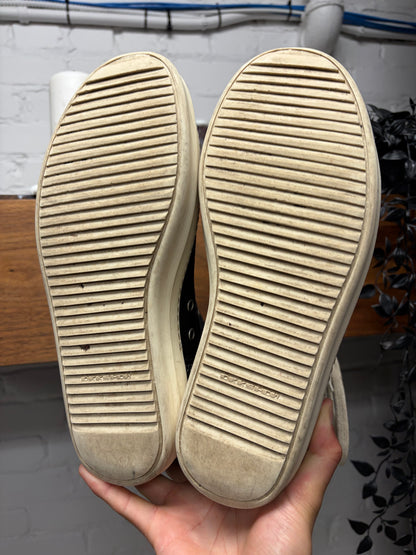 Rick Owens Black/Milk Canvas ‘Ramones’ High Top Sneakers