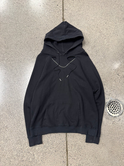 AW2013 Saint Laurent ‘Chain Distressed’ Black Pullover Hoodie