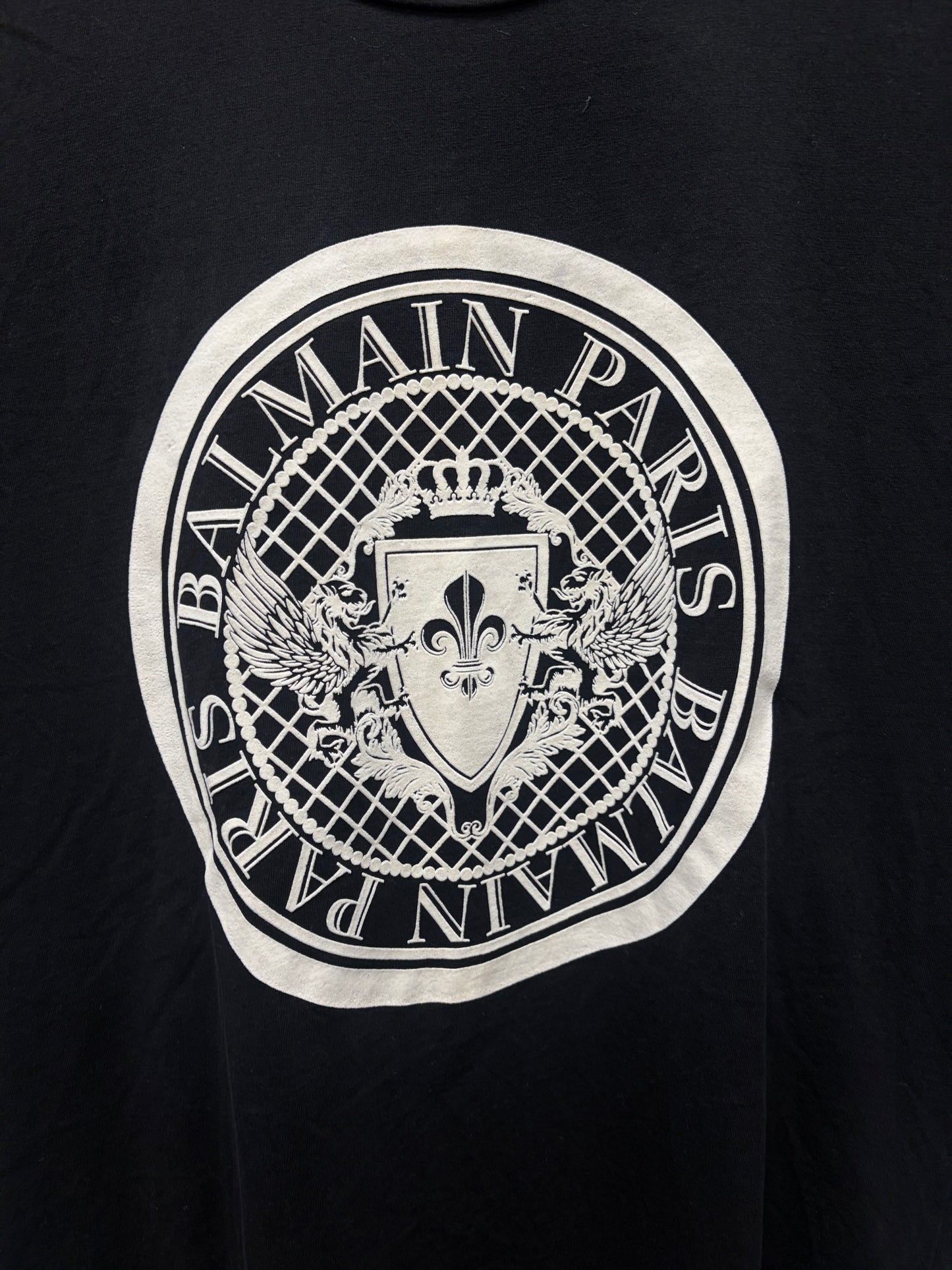 Balmain ‘Medallion Logo’ Black Graphic T-Shirt