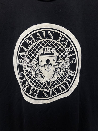 Balmain ‘Medallion Logo’ Black Graphic T-Shirt