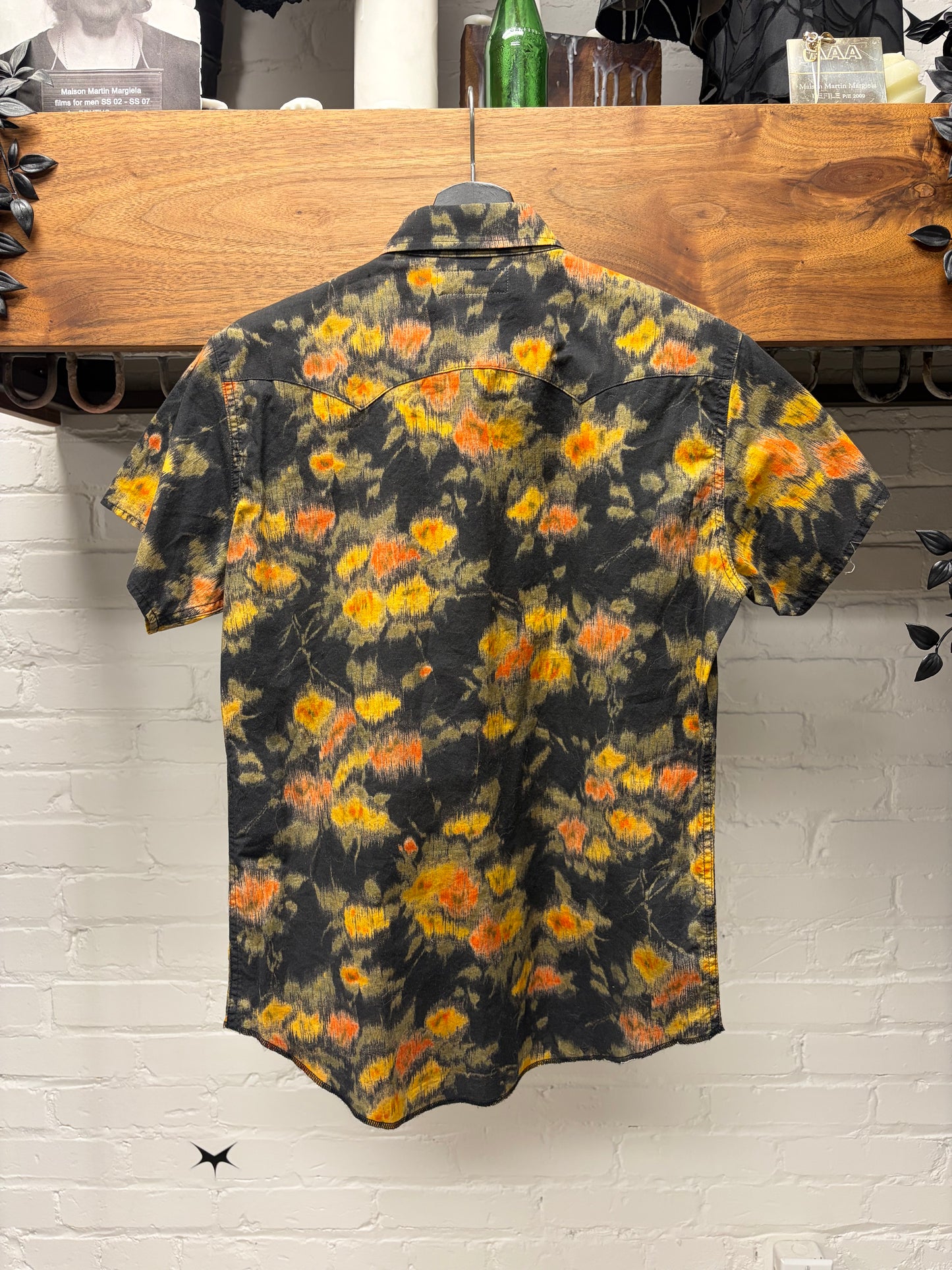 2020 Saint Laruent ‘Floral’ Patterned Short Sleeve Button Snap Collared Shirt