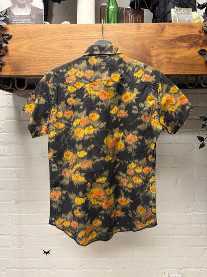 2020 Saint Laruent ‘Floral’ Patterned Short Sleeve Button Snap Collared Shirt