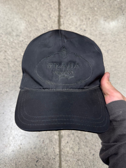 Prada Black Nylon Baseball Cap