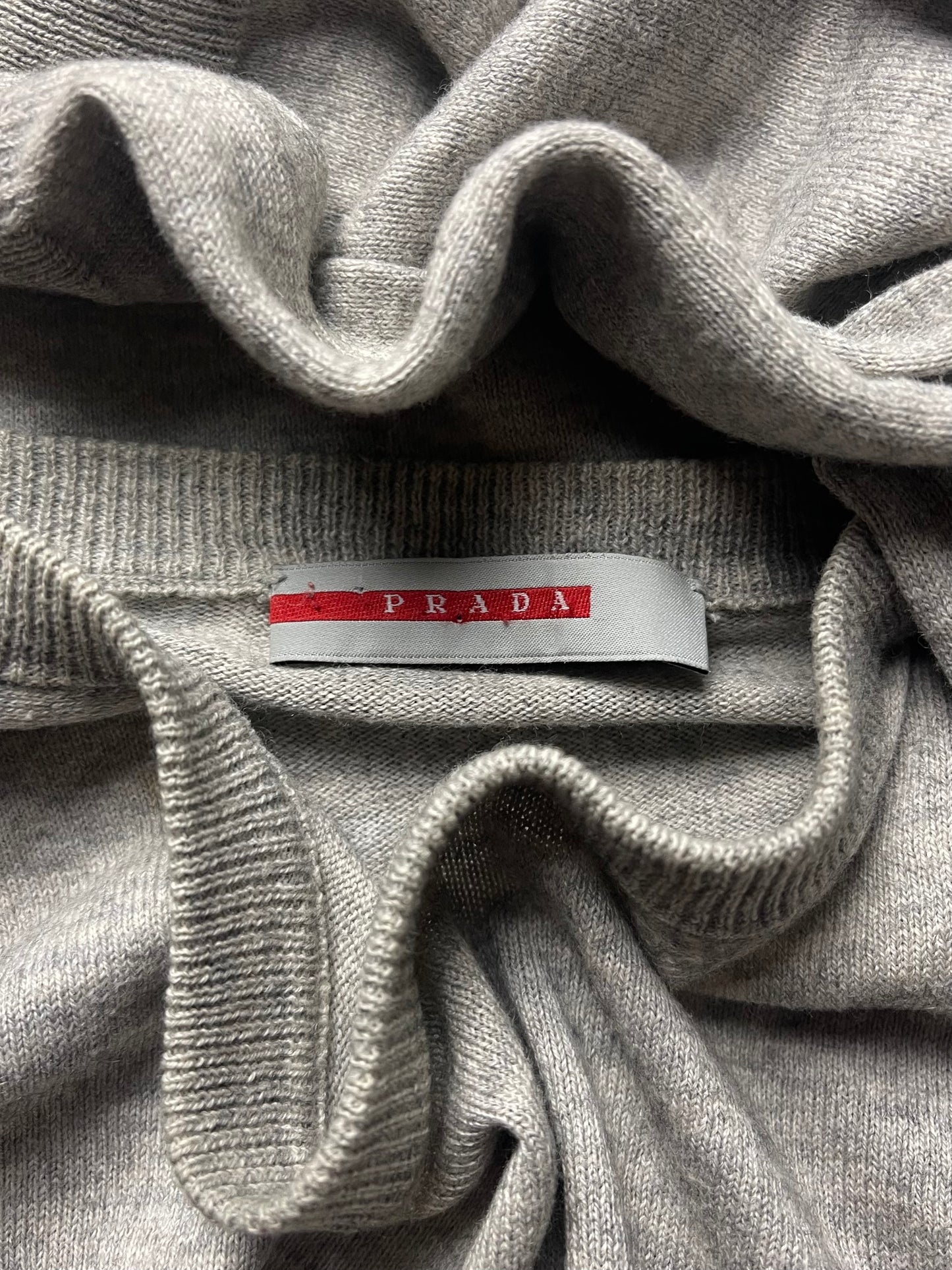 Vintage Prada Cashmere ‘Harbor Grey’ Ribbed Sweater