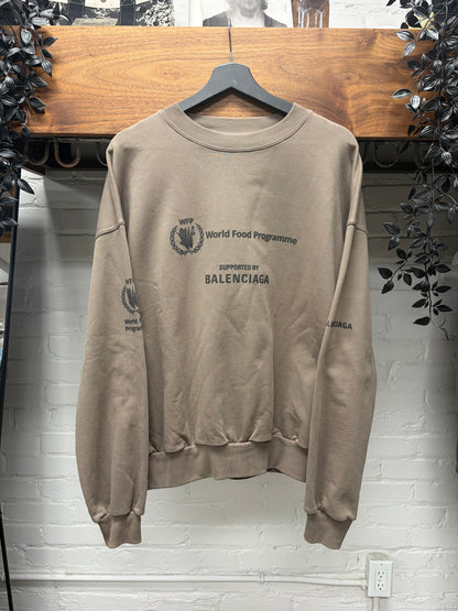 Balenciaga ‘World Food Programme’ WFP Brown Crewneck Sweatshirt