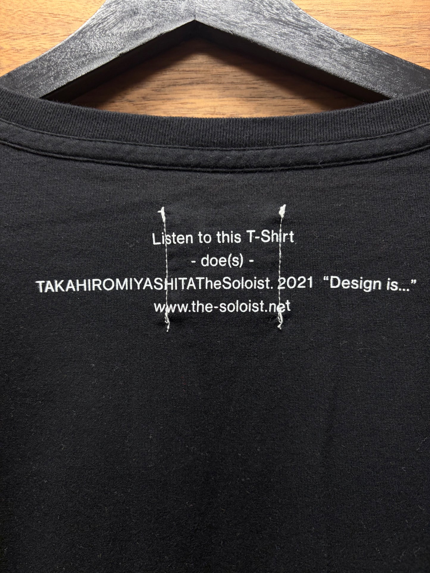 SS2021 Takahiro Miyashita the Soloist ‘Design Process’ Black Script T-Shirt
