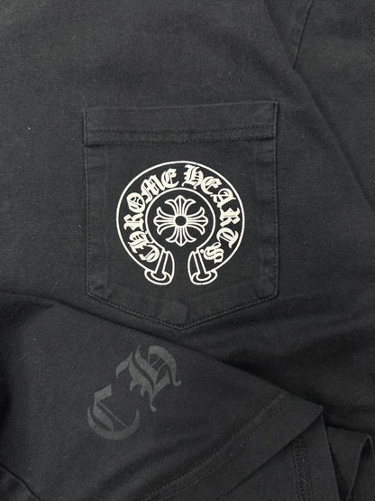 Chrome Hearts Horseshoe Logo Pocket Black Pocket T-Shirt