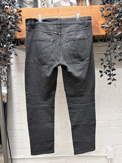 Saint Laurent by Hedi Slimane ‘D02’ Leather Biker Knee Zip Skinny Jeans