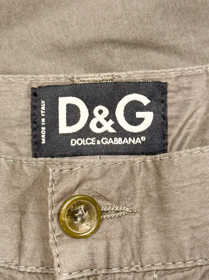 2000s Dolce & Gabbana Military Green ‘Strap Closure’ Cargo Pants