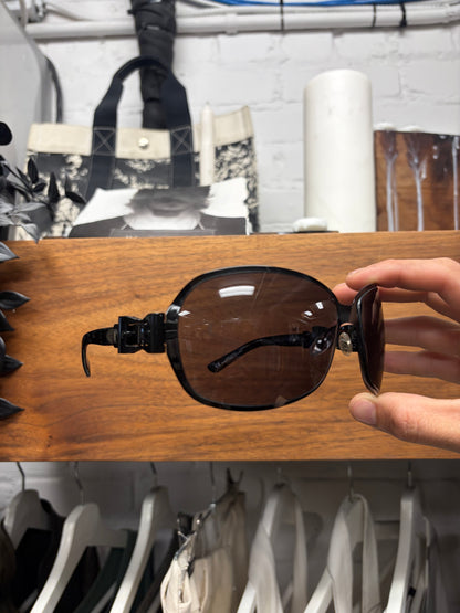 2000s Gucci Black ‘Horsebit Belt’ Oval Shape Sunglasses