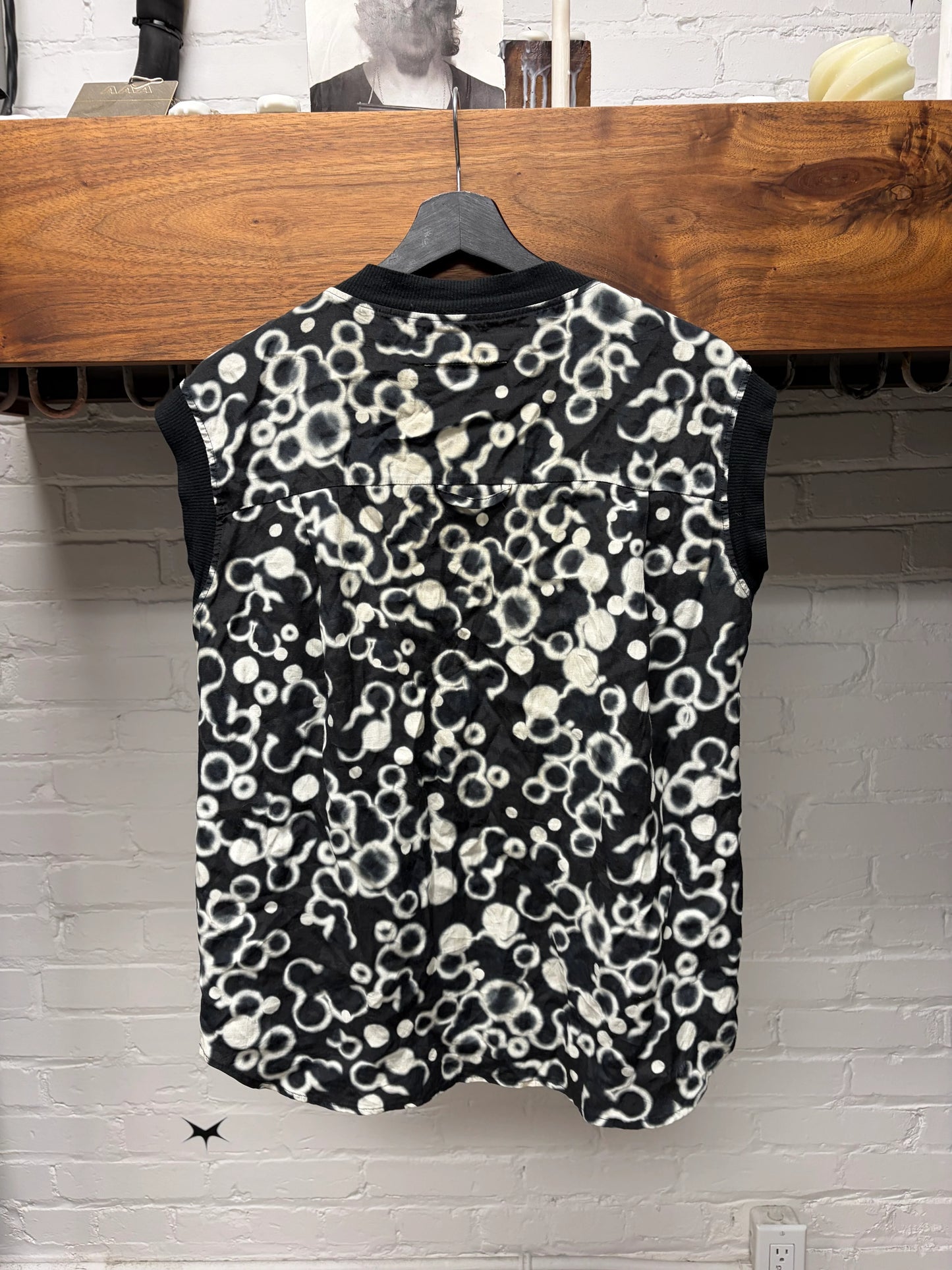 SS2014 Maison Margiela Sleeveless Black Full Print Top