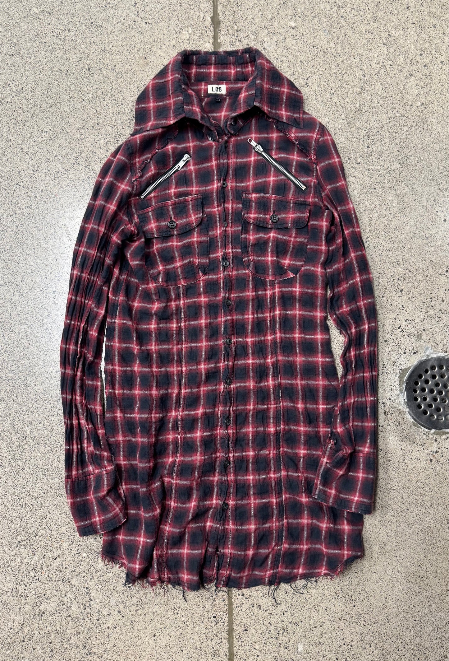 L.G.B. Distressed Shadow Plaid Flannel